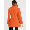 thumbnail image 4 of DARING DIVA Women's Peter Pan Collar Double Breasted Winter Trench Coat Orange S, 4 of 6
