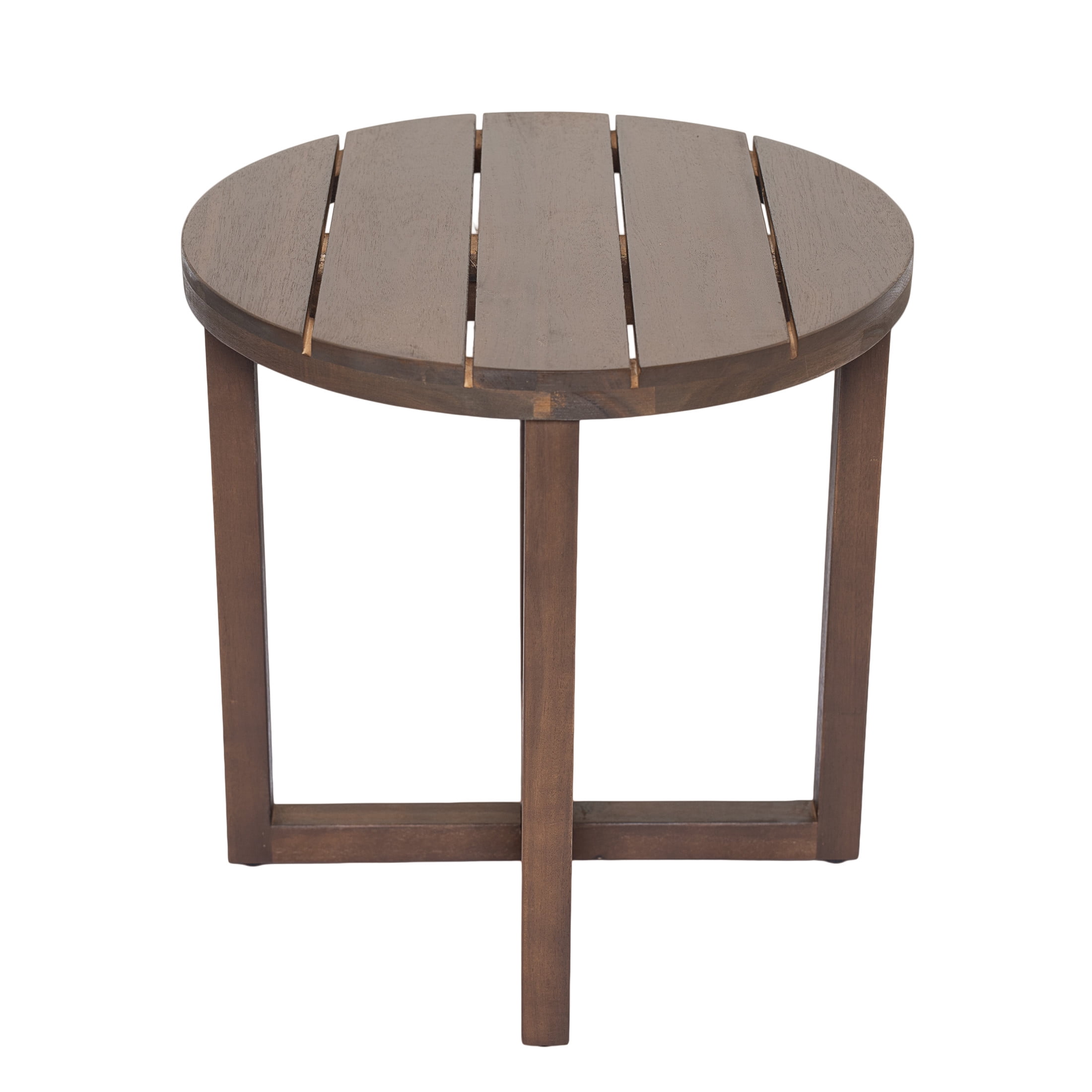 Christopher Knight Home Acacia Wood Outdoor Circular Side Table, Dark Oak