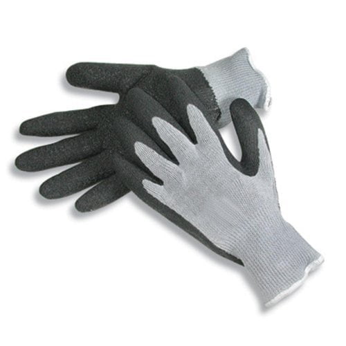 New Hyper Tough Latex-Coated Glove Large Gray with Black  Palms 