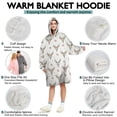 thumbnail image 5 of White Deer Skull Flower Pattern Wearable Oversized Blanket,Wearable Blanket Hoodie for Adults,Cozy Hooded Blankets with Super Pockets,Super Warm Fuzzy Pullover for Women & Men, 5 of 6