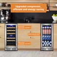 thumbnail image 5 of Nipus 15"+15" Wine and Beverage Refrigerator, 30 Bottles Dual Zone Wine Fridge and 130 Cans Beverage Fridge Cooler for Kitchen Office, 5 of 7