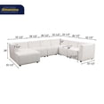 thumbnail image 2 of Rockport Modular White Microfiber 6-Piece Living Room Sofa Set, 2 of 6