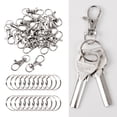 thumbnail image 5 of Unique Bargains Lobster Clasps Hook Split Ring Keyring Handbag Keychain Key Holder Silver 20pcs, 5 of 7