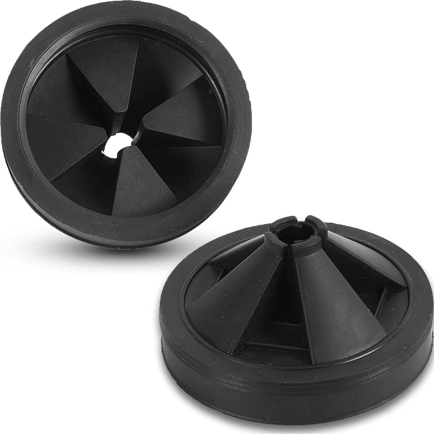 4 Piece Black Rubber Sink Stopper Garbage Disposal Splash Guard Set Compatible With InSinkErator