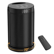 Portable Electric Heater - LED Screen and 3 Modes, ECO Temperature Control, Remote & Oscillating, Space Heater for Office, Bedroom