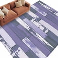 thumbnail image 2 of 6'x9' Area Rugs, Purple Gray Indoor Outdoor Area Rug for Living Room Bedroom, Vintage Farmhouse Ombre Wooden Grain Washable Bathroom Rugs Kitchen Floor Carpet Mats Home Decor Aesthetic, 2 of 8