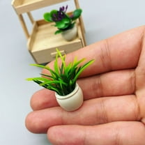 WHAMVOX 8pcs Miniature Plants Tiny House Mini Potted Plants Mini House Ornament Table Decorations