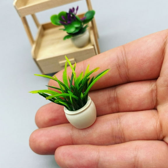 WHAMVOX 8pcs Miniature Plants Tiny House Mini Potted Plants Mini House Ornament Table Decorations