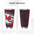 thumbnail image 3 of Taza térmica duradera de acero inoxidable 304 con temática del equipo de fútbol de los KC Chiefs con tapa y pajita Taza térmica de acero inoxidable de 20 oz Taza para automóvil Adecuada para bebidas, 3 of 8