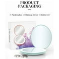thumbnail image 5 of LED Travel Makeup Mirror, 1X/2X Compact Mirror, 3.5 inch Portable Handheld 2-Sided Mirror, Green, 5 of 7