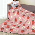 thumbnail image 6 of Pofeuu Strawberry Print Ultra-Soft Micro Fleece Blanket,for Bed Or Sofa,All Season Throw Blankets Flannel Blanket-40"x30", 6 of 7