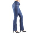 thumbnail image 5 of Fashion2Love Women's Juniors Colombian Design Butt Lift Push Up Mid Waist Boot Leg Jeans, 5 of 10