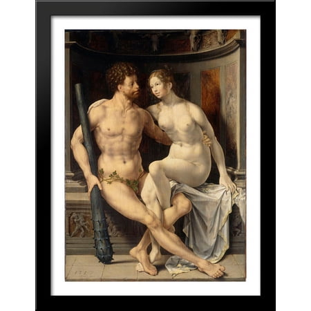 Hercules and Deianeira 28x38 Large Black Wood Framed Print Art by Jan Gossaert Mabuse