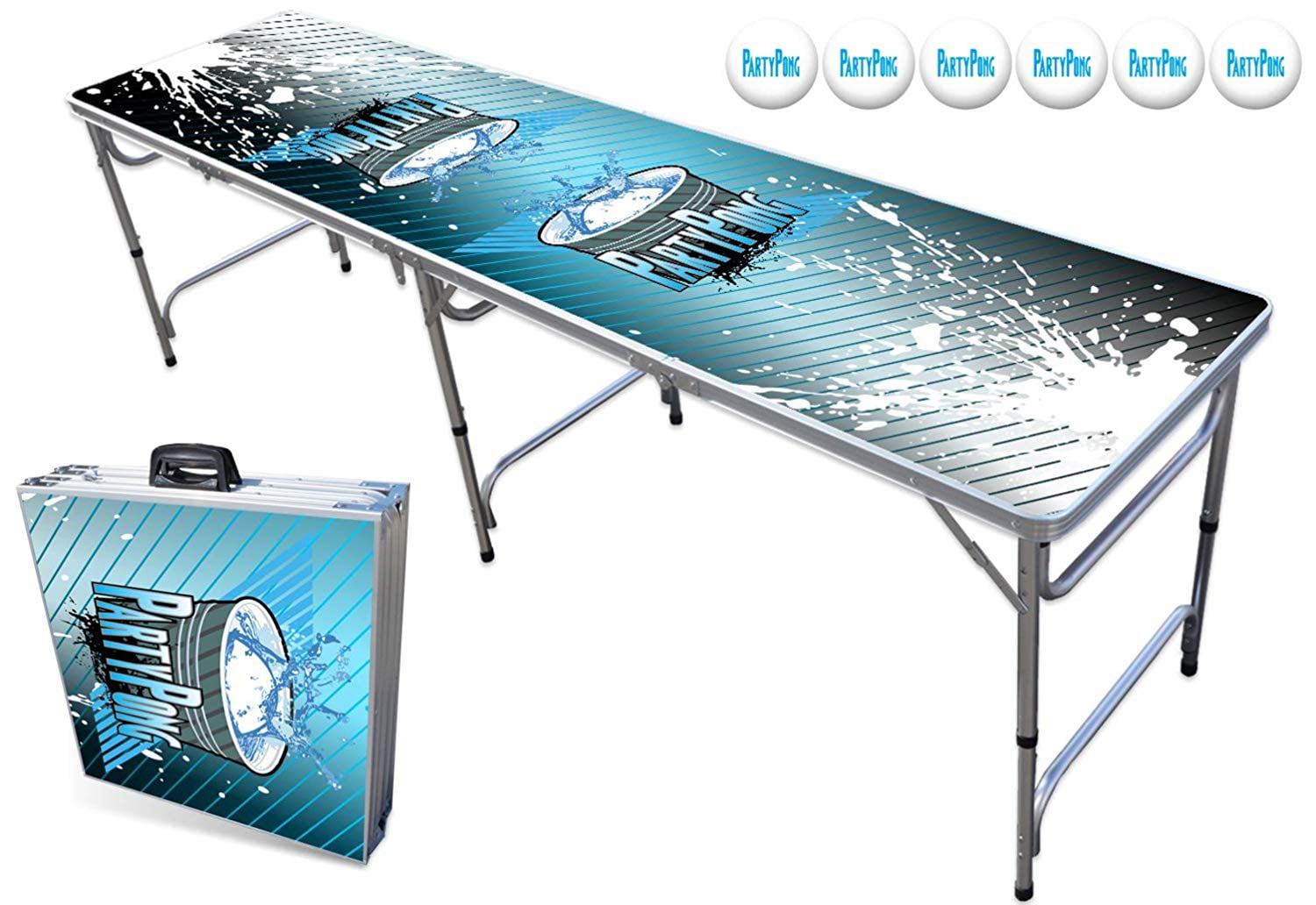 Details about   Beer Pong Table Game Table 8' Folding Drinking Game Party w/ Led Lights Blue Red