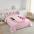 thumbnail image 3 of Erosebridal Initial Monogrammed Bedding Twin Comforter Set,Bowknot Cow Print Down Comforter,Microfiber Reversible Bedding Sets Twin with Comforter,Kawaii Room Decorative,3pcs, 3 of 8