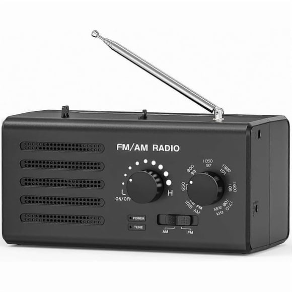 Portable FM/AM Radio, 5W Large Speaker, with Best Reception, USB/Battery Powered, Unique Handle Design, Transistor Radio Applicable to Family/Outdoor/