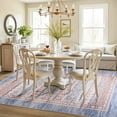 thumbnail image 7 of Jamfeel Boho Area Rugs for Living Room Low Pile Vintage Printed Carpet Washable Rug for Kitchen Bedroom Dining Room 6'x9' Blue, 7 of 7