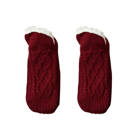 

HTNBO 1 Pair Woven Velvet Indoor Socks Slippers Thicken Warm Non-slip Foot Warm Snow Socks Home Bedroom Winter Trends