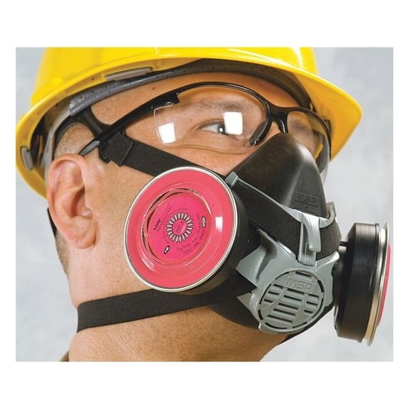 Msa Safety Half Mask Respirator,Silicone,Black 10119574