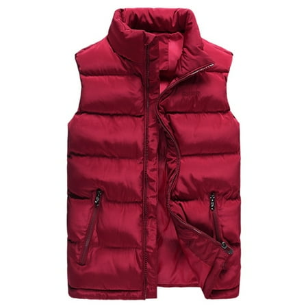 Mens Christmas Vests - Mens Winter Vest Warm Sleeveless Jacket Coat Clothes