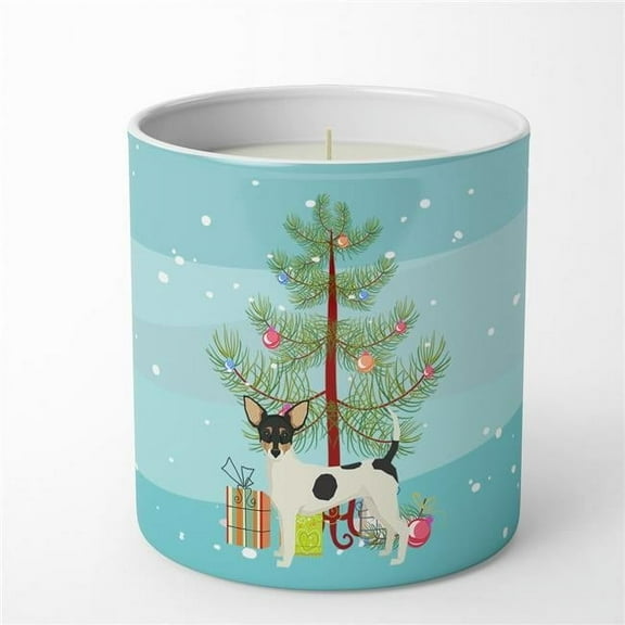 Carolines Treasures CK3567CDL 3.75 x 3.25 in. Unisex Toy Fox Terrier Christmas Tree 10 oz Decorative Soy Candle