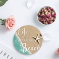 thumbnail image 4 of FMSHPON Life is Better at The Beach Summer Theme Set of 8 Round Coaster for Drinks, Absorbent Ceramic Stone Coasters Cup Mat with Cork Base for Home Kitchen Room Coffee Table Bar Decor, 4 of 6