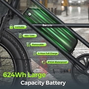 GSPEED A03 Electric Bike for Adults, 1500 Peak Motor ,624Wh 13Ah Battery ,28mph,20 Ebike with Suspension UL2849,Black.