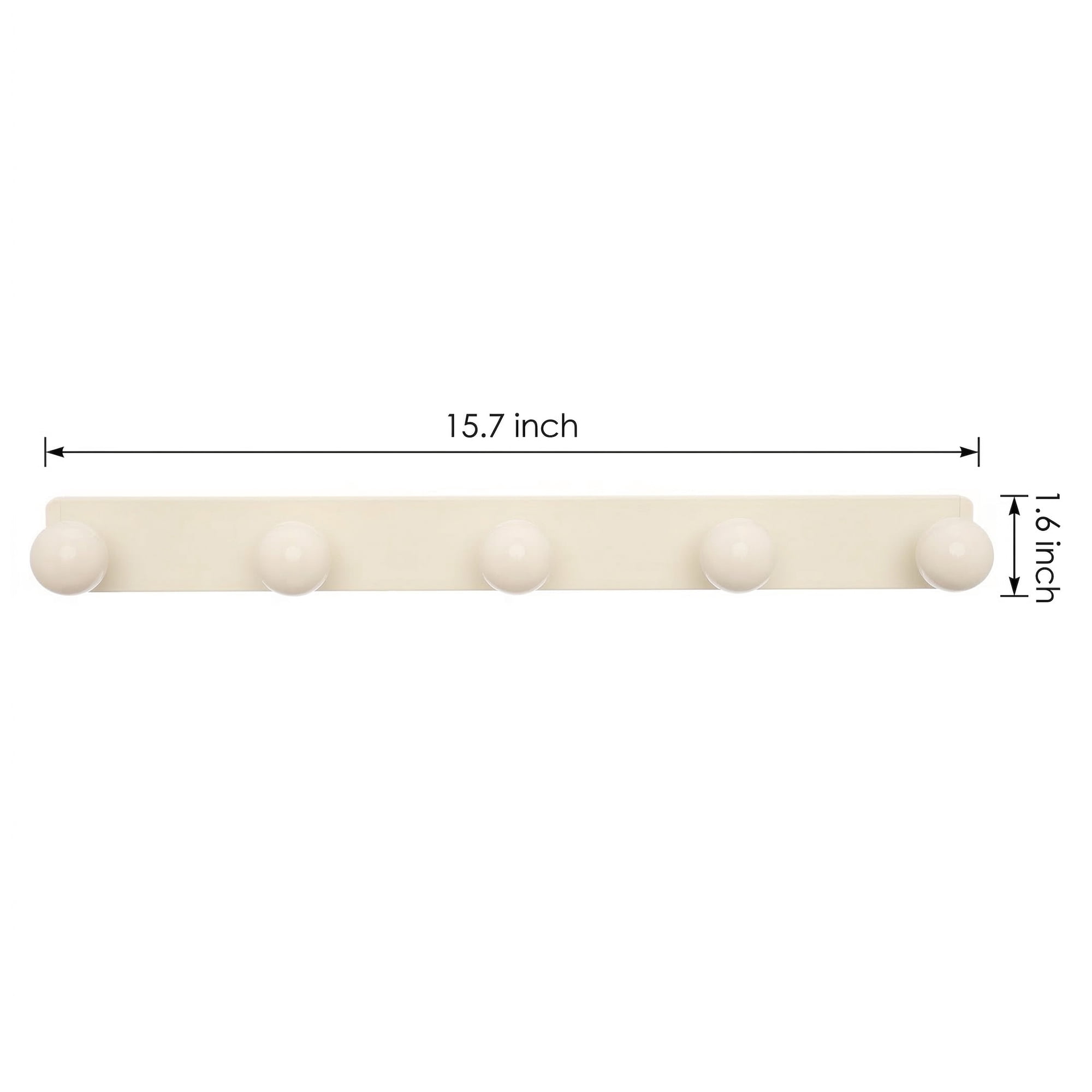 Unique Bargains Coat Rack Wall Mount Aluminum Wood Hook for Entryway White 15.7"x1.6"
