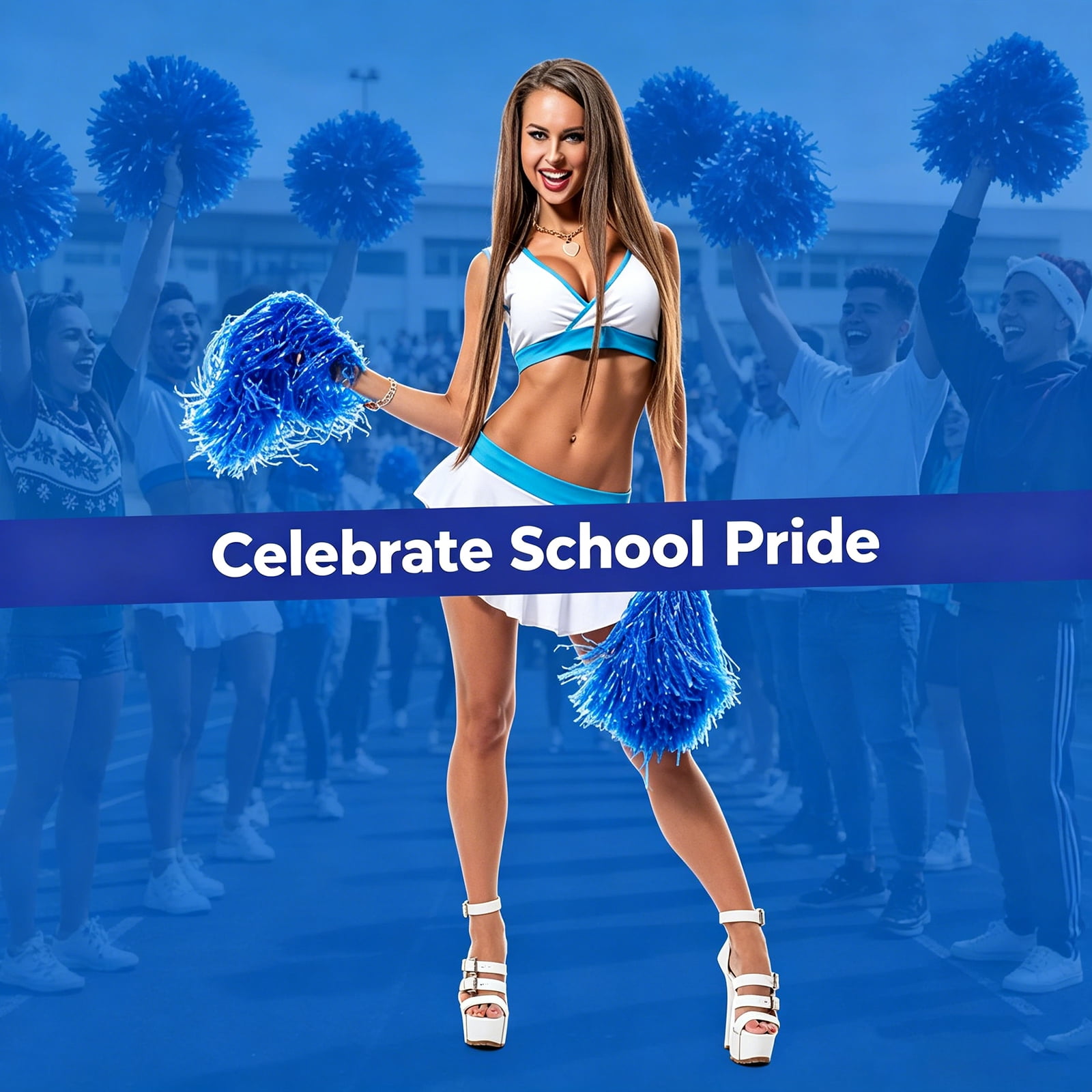 Matte Cheerleading Pom Poms - Soft Plastic with Baton Handle for Sports & Parties(12PCS)