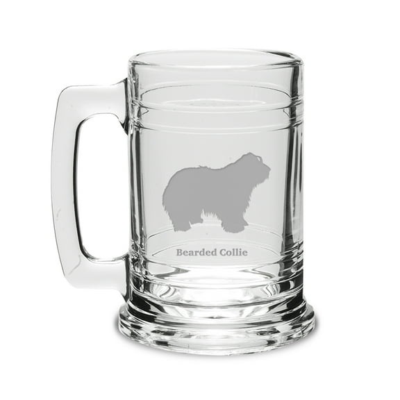 Bearded Collie Deep Etched 15 oz Colonial Tankard