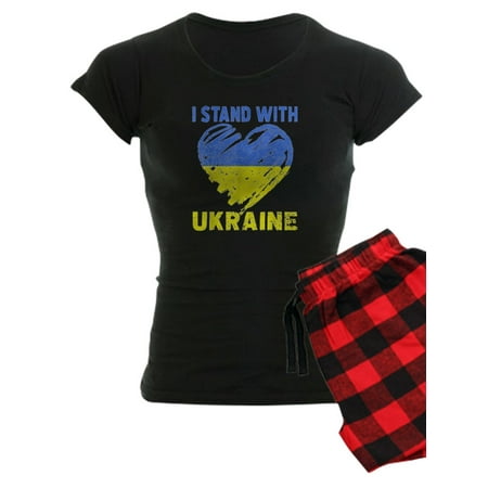 

CafePress - Ukrainian Lover I Stand With Ukraine Heart Pajamas - Women s Dark Pajamas