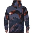 thumbnail image 7 of Pofeuu Fire Breathing Dragon Twilight Print Mens Casual Hooded Collar Drawstring Hoodies Pullover Sweatshirts Casual Long Sleeve Shirts-X-Large, 7 of 7
