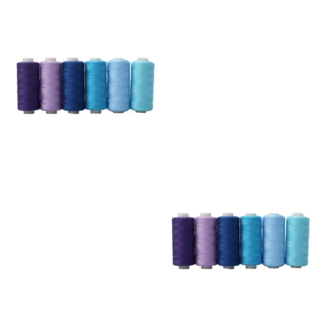 Transemion 1/2/3 Premium Polyester Thread Spools - Kit For Home Sewing Polyester Is Blue 6 color line 2PCS