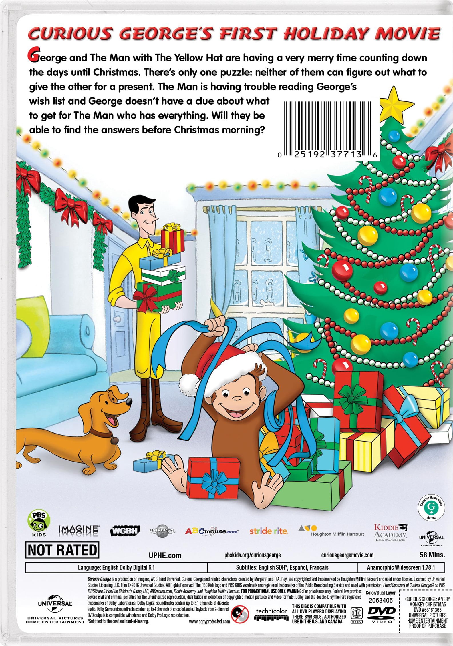 Curious George: Very Monkey Christmas (DVD), Family, Universal