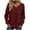 Wine, variant on Kaemgyyd Sweatshirt for Women Casual Loose Long Sleeve Crewneck Pullover Fuzzy V Neck Trendy Fall Clothes Shirts