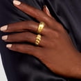 thumbnail image 2 of Gold Rings for Women Non Tarnish - Stackable Rings Set 14K Gold Plated Chunky Thumb Knuckle Cubic Zirconia Stack Ring Size 6-10 for Women Dainty Gold Jewelry Gift,Size 9, 2 of 8