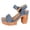 Blue, variant on Fish Mouth Womens Sandals Chunky High Heels Thick Bottom Exposed Toe Block Heel Shoes for Casual Party Wedding Bridal Outdoor Comfort(Blue,Size 6.5)