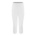 thumbnail image 5 of NANAIQ Women's Fashion Solid Color Casual Yoga Capri Leggings - High Waist Tummy Control Workout Pants for Gym, Yoga & Daily Wear | Soft Yoga Activewear White XL, 5 of 8