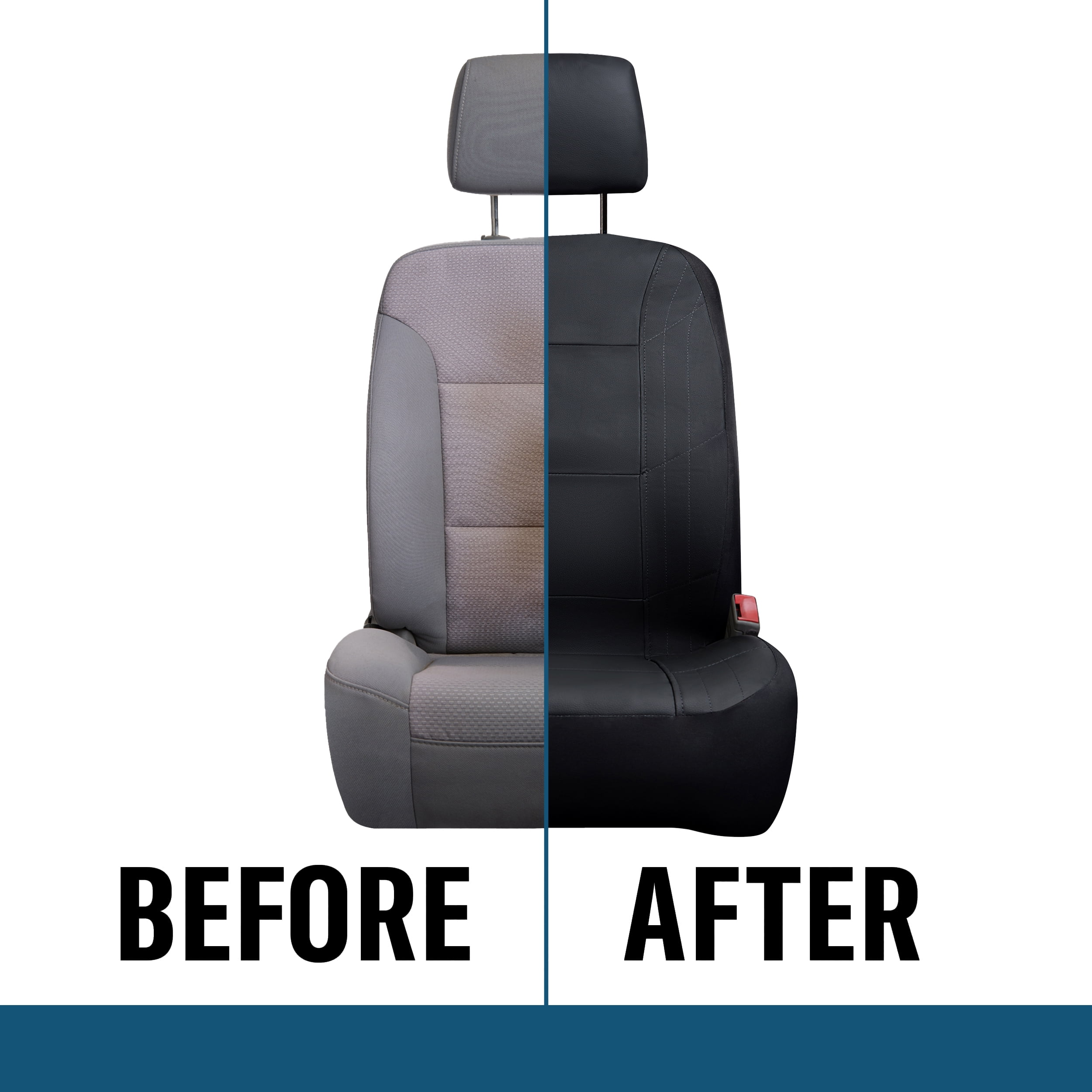 Custom Accessories Vegan Leather Car Seat Covers, Midnight Black, 2-Piece Set