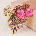 thumbnail image 4 of 4 Pcs Vintage Flowers Medium Size Fancy Hair Claw Jaw Clips Pins with Rhinestone - Chic Metal Alloy Hair Clamp Hair Updo, 4 of 8