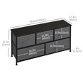 thumbnail image 3 of HOMCOM Commode de Rangement en Lin à 5 Tiroirs avec Cadre en Métal, 3 of 10