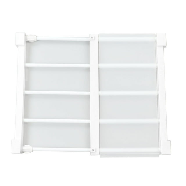 Tension Shelf Expandable Clothes Closet Organizer Rack, Adjustable Shelves For Organization No Drill Dividers Locker Storage Rack For Wardrobe Cabinet Bathroom, 14.2 Inch Width