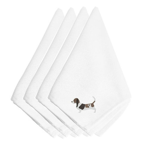 Basset Hound Embroidered Napkins Set of 4