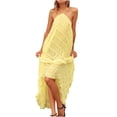 thumbnail image 2 of Bnwani Maxi Dresses,Womens Summer Dresses,Sleeveless,Casual,Ankle Length,Solid,Yellow,XL, 2 of 7