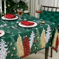 thumbnail image 4 of Christmas Rectangle Tablecloth, Green with Xmas Tree and Snowflake Printing Pattern, Modern Washable Fabric Winter Holiday Table Cover for Dining Room, Party Decor, Xmas Dinner, 60 x 120 Inch, 4 of 6