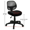thumbnail image 5 of Lavish Home Office Chair Adjustable Height with Wheels, Mesh Back, Foam Seat, Armless, Swivels in 360-Degrees, Black, 5 of 5