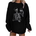 thumbnail image 1 of Blusa de manga larga con cuello redondo y estampado de calavera a la moda para mujer Pompotops  gfhjh16740, 1 of 6