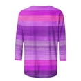 thumbnail image 4 of Aobny Striped Cute Tshirts Shirts for Women Pink Plus T-Shirt 3/4 Sleeve Crew Neck Blouses for Women,XXXXL, 4 of 5