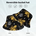 thumbnail image 5 of Easygdp Hohey Bee Golden Embroidery Double-Sided Reflective Fisherman Hat,Sun Visor,Casual Hat,Fluorescent Hat,Suitable For Outdoor And Night Walking,Unisex, 5 of 9