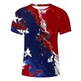 thumbnail image 4 of BiZtdJrK Men's American USA Flag Patriotic T-Shirts 4th of July Outfits Cotton Summer Short Sleeve Shirt Big and Tall Tops Multicolor S Spring Savings, 4 of 6